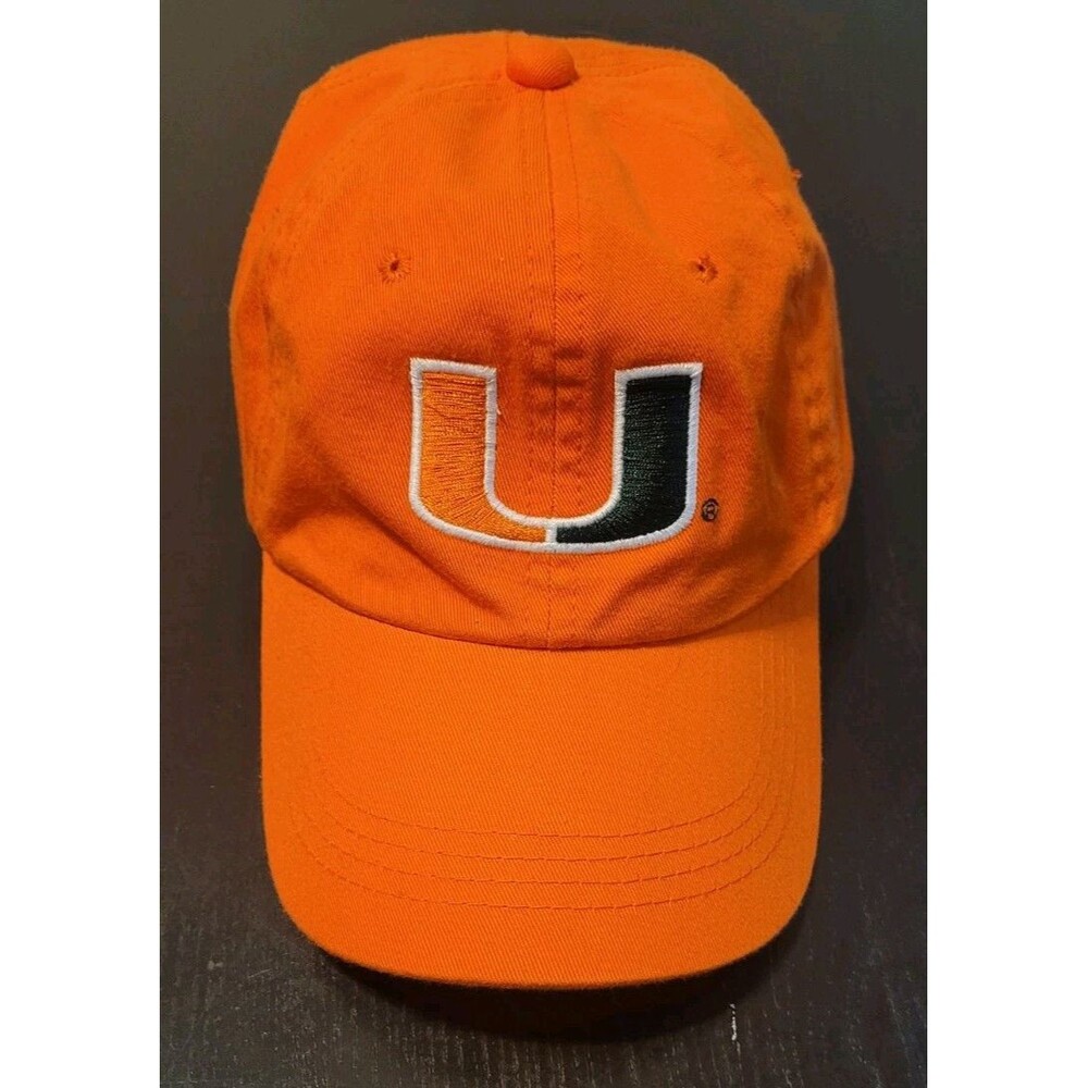 Miami Hurricanes Orange Hat Orange Sz OSFM University Of Miami Signatures Strap
